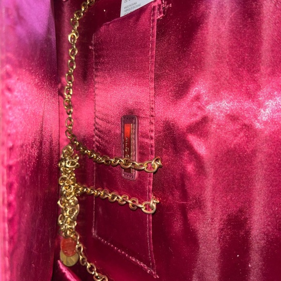 Elegant Burgundy Clutch with Gold Accent - Picture 6 of 6